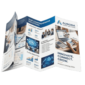 Mẫu Brochure gấp 3 thiết kế sang trọng, bố cục rõ ràng